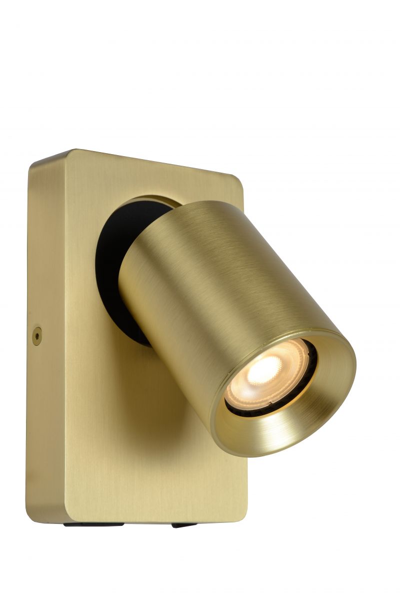 NIGEL Wall spotlight 1xGU10/5W + USB Satin Brass