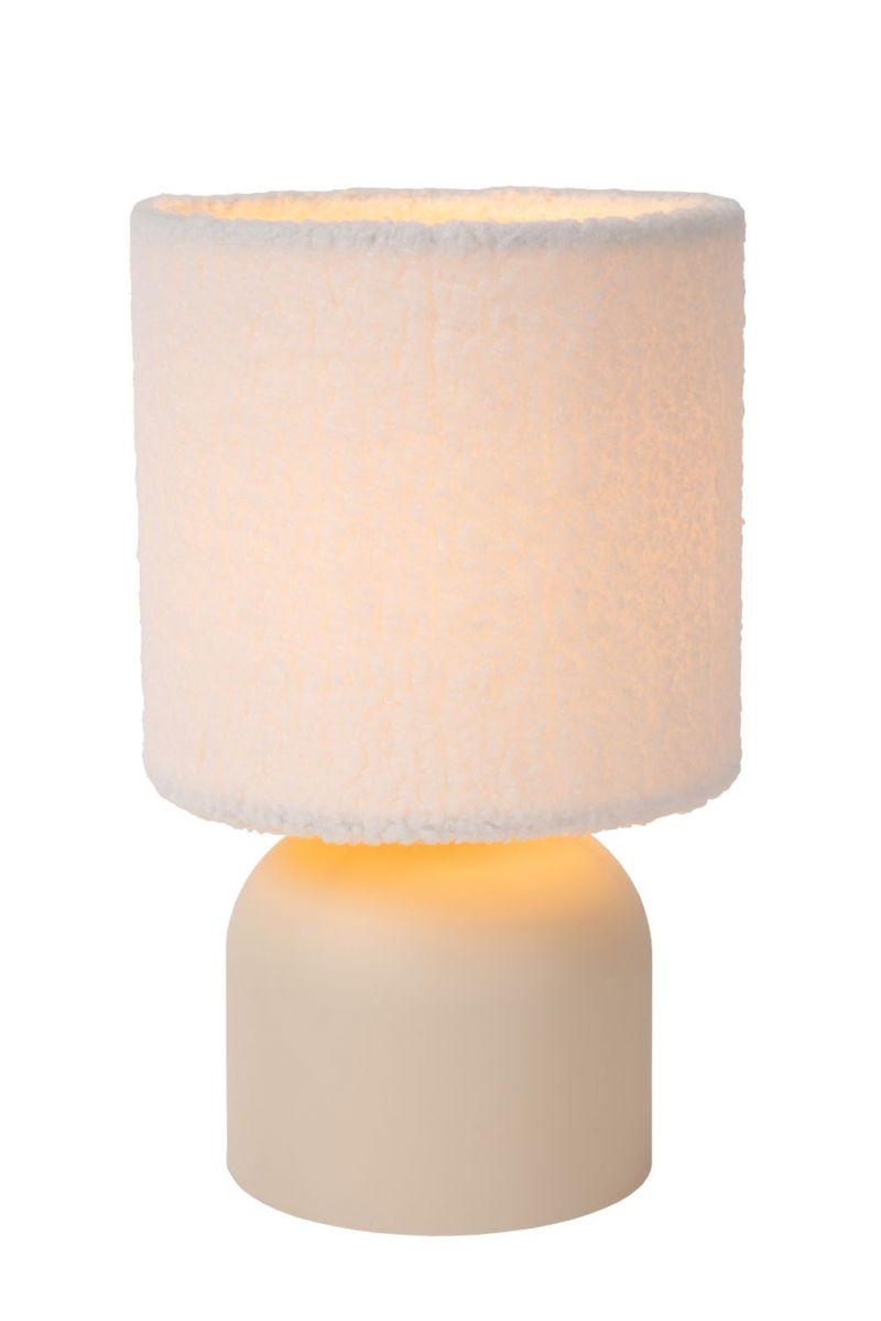 Lucide WOOLLY - Table lamp - D16 cm - 1xE14 - Cream