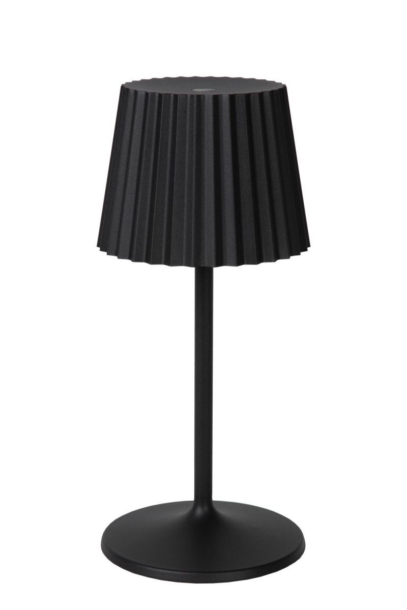 Lucide JUSTINE - Rechargeable Table lamp Outdoor - LED Dim. - 1x2W 2700K - IP54 - Contact charg -Black