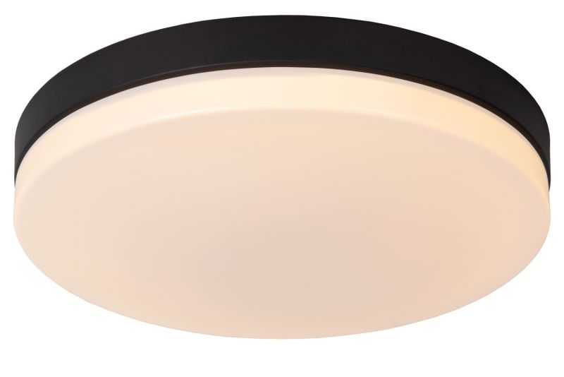 Lucide BISKIT - Flush ceiling light Bathroom - Ø40 cm - LED - 1x36W 2700K - IP44 - Black