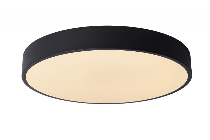 Lucide UNAR - Flush ceiling light - D40 cm - LED Dim. - 1x24W 2700K - 3 StepDim - Black