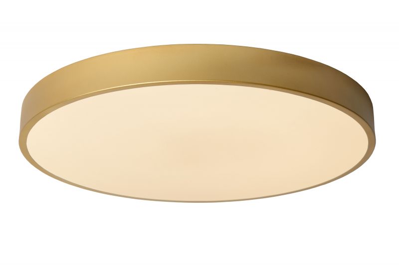 Lucide UNAR - Flush ceiling light - D50 cm - LED Dim. - 1x36W 2700K - 3 StepDim - Matt Gold / Brass