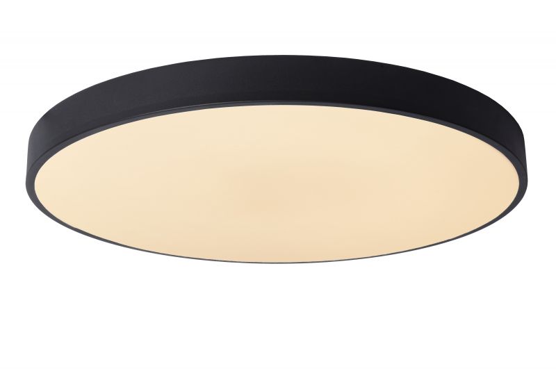 Lucide UNAR - Flush ceiling light - D80 cm - LED Dim. - 1x80W 2700K - 3 StepDim - Black