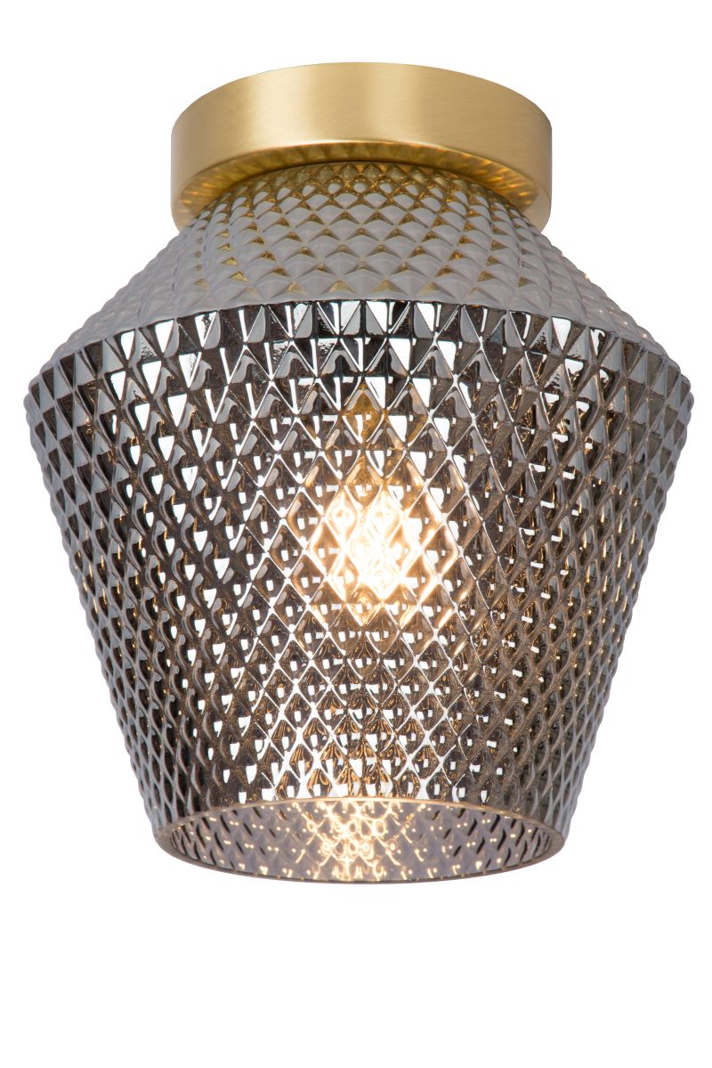 ROSALIND Ceiling Light E27/40W Brass / Smoke Glass (03134/01/65)