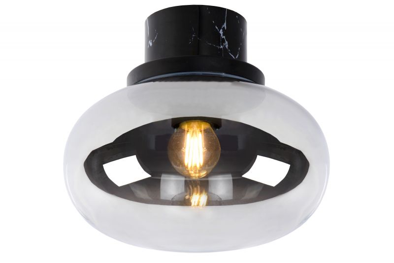 LORENA Ceiling Light E27 Ø23cm Black Marble/Smoke (03140/23/65)