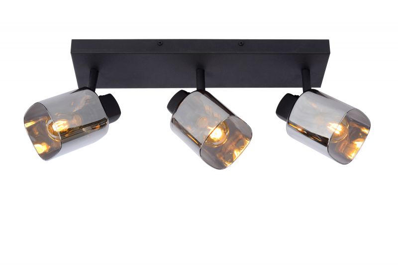 ALION Ceiling spot light 1x E14 Black/Smoke Glass