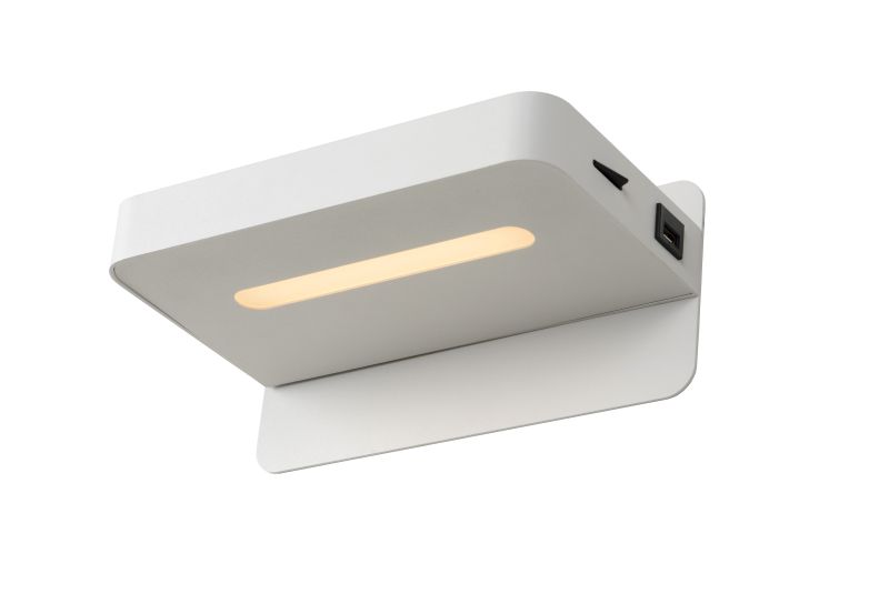 ATKIN - Nástenné svietidlo - LED 5W+USB port 25/14/11cm - biela