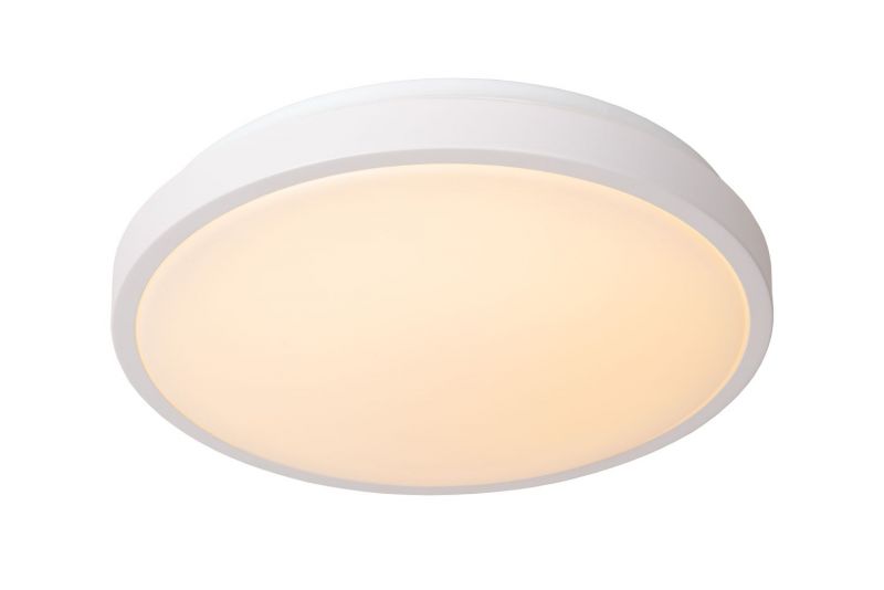 Lucide DASHER - Flush ceiling light Bathroom - Ø34,8 cm - LED - 1x18W 2700K - IP44 - White