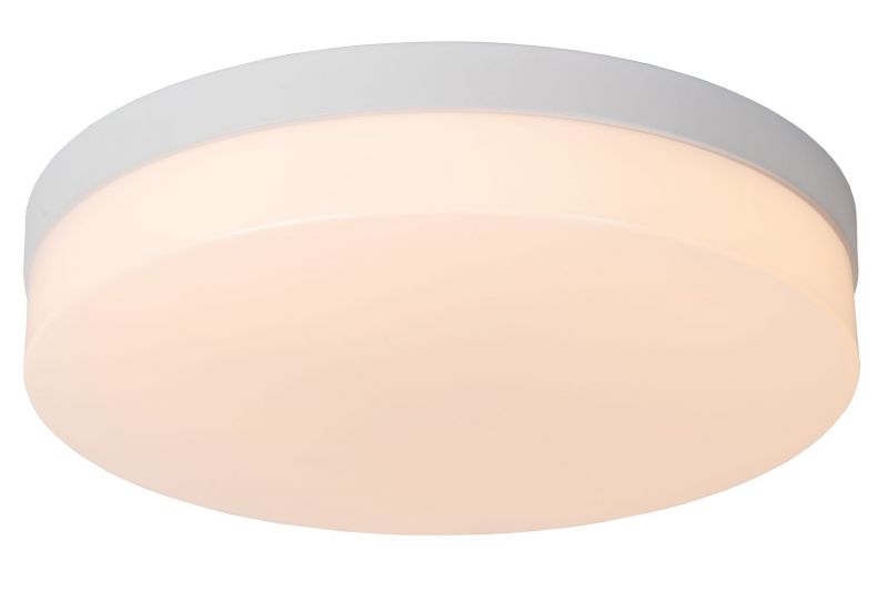 Lucide BISKIT - Flush ceiling light Bathroom - Ø34,5 cm - LED - 1x24W 2700K - IP44 - White