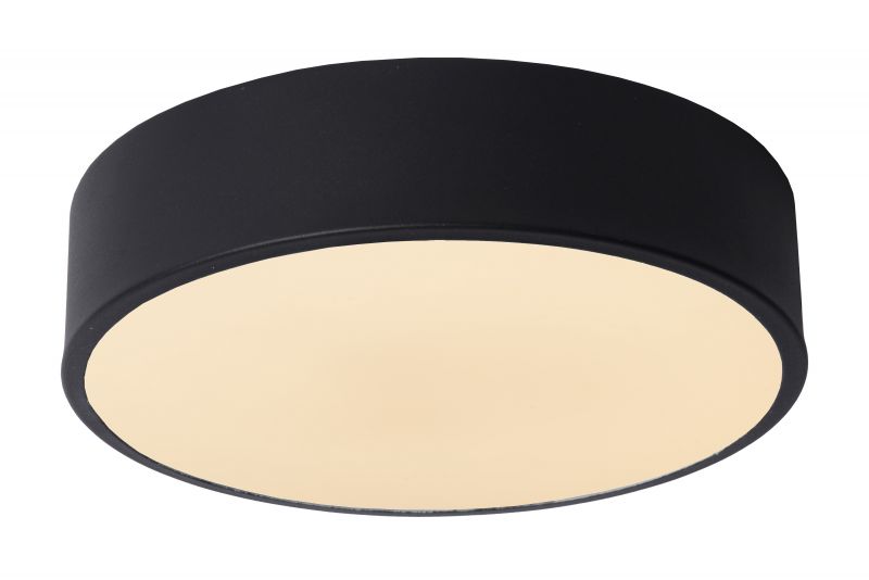 Lucide UNAR - Flush ceiling light - D20 cm - LED Dim. - 1x12W 2700K - 3 StepDim - Black
