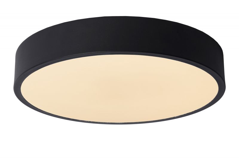Lucide UNAR - Flush ceiling light - D30 cm - LED Dim. - 1x18W 2700K - 3 StepDim - Black