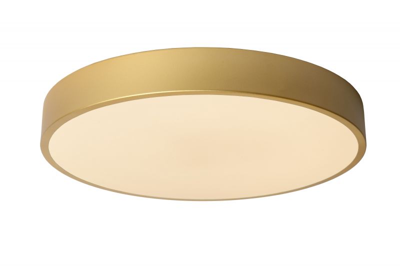 Lucide UNAR - Flush ceiling light - D40 cm - LED Dim. - 1x24W 2700K - 3 StepDim - Matt Gold / Brass