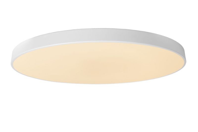 Lucide UNAR - Flush ceiling light - Ø80 cm - LED Dim. - 1x80W 2700K - 3 StepDim - White
