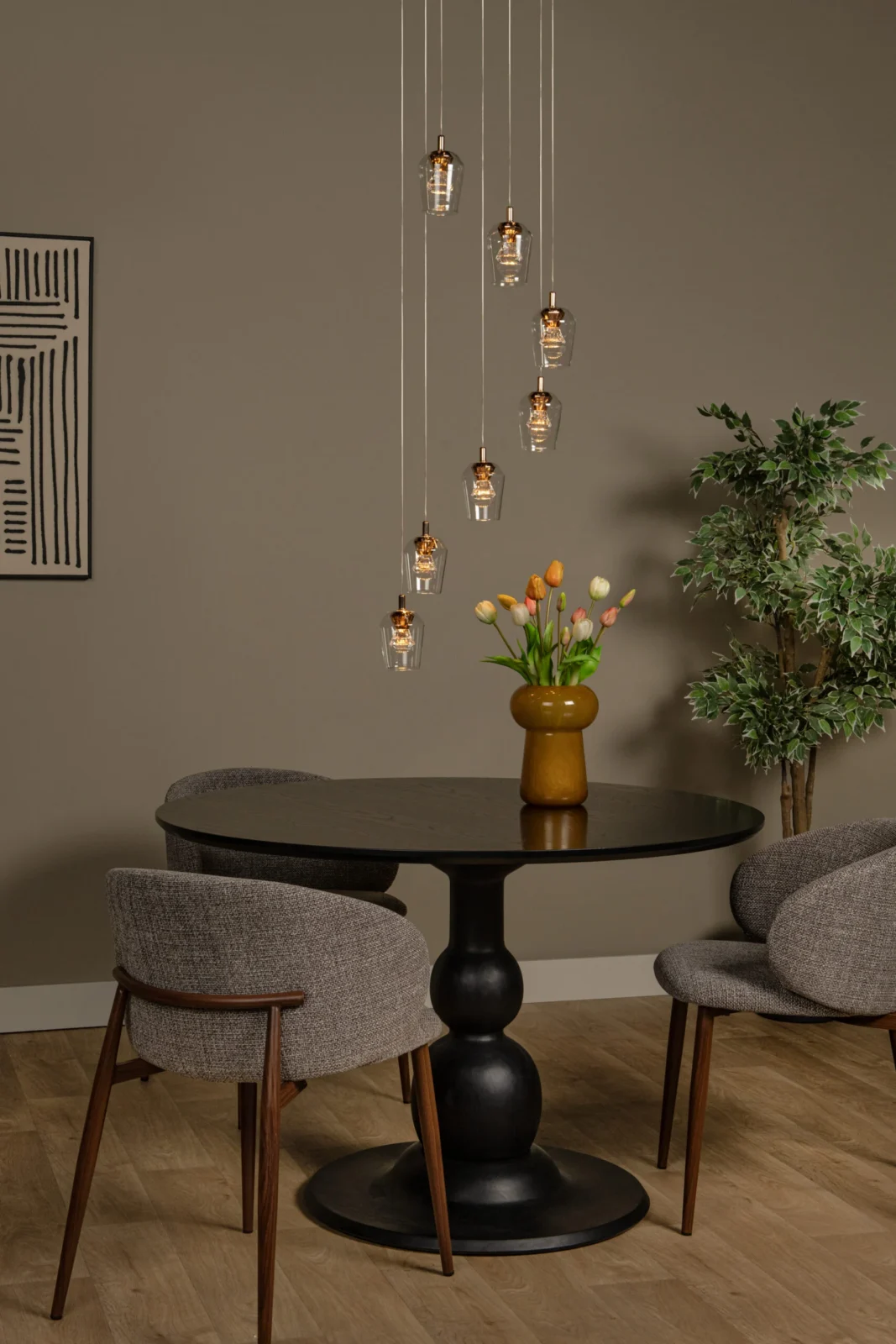 Lucide BERLIANE - zu00e1vesnu00e9 svetlo - u00d8 39 cm - LED tlmenu00e9 - 7x4W 2700K - s vymeniteu013enu00fdm LED modulom - Transparant | Essential