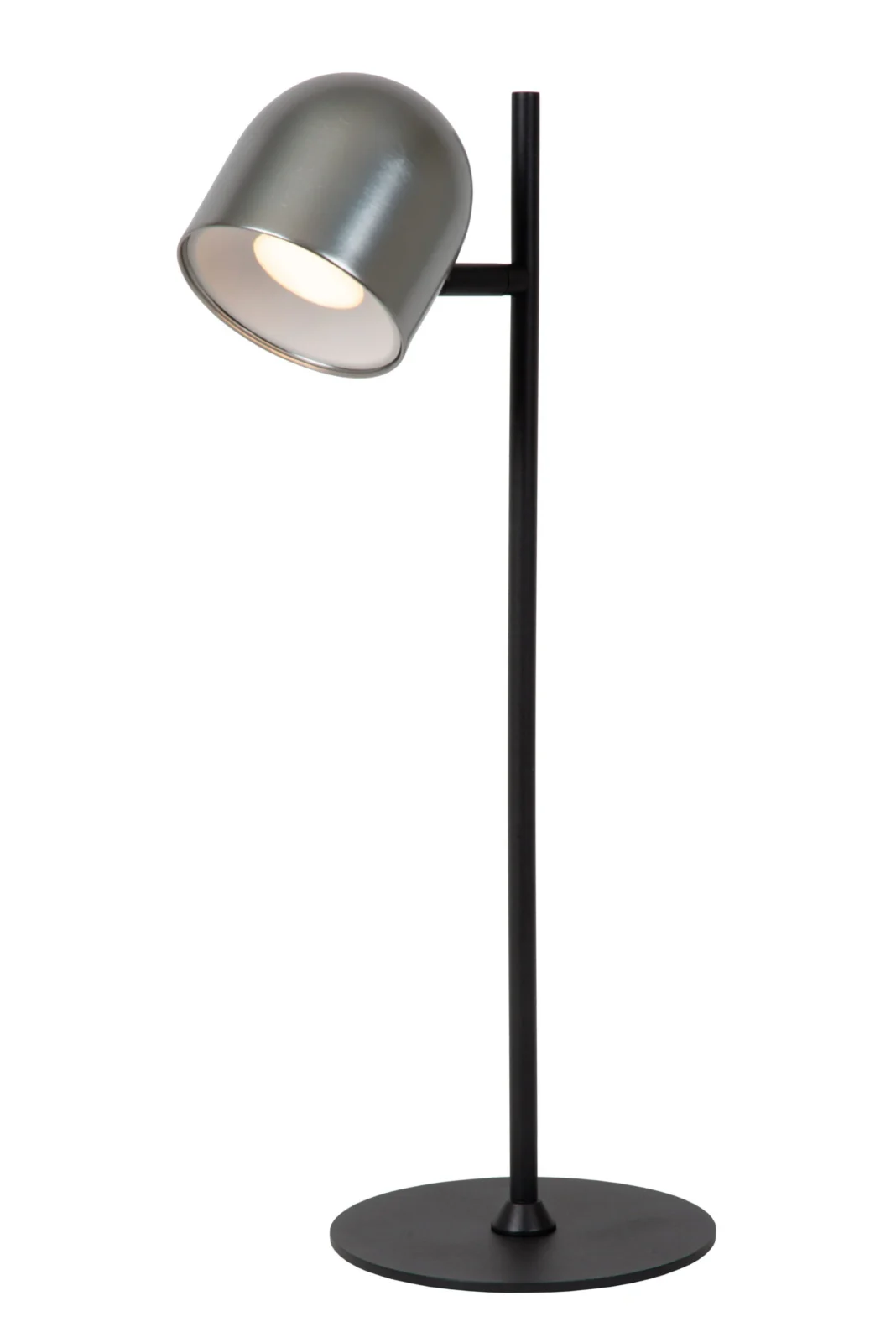 Lucide SKANSKA RECH - Nabu00edjateu013enu00e1 stolnu00e1 lampa vnu00fatornu00e1/vonkaju0161ia - Batu00e9riovu00fd balu00edk - LED tlmenu00fd. - CCT - 1x3W 3000K/6000K - IP44 - sivu00e9 u017eelezo