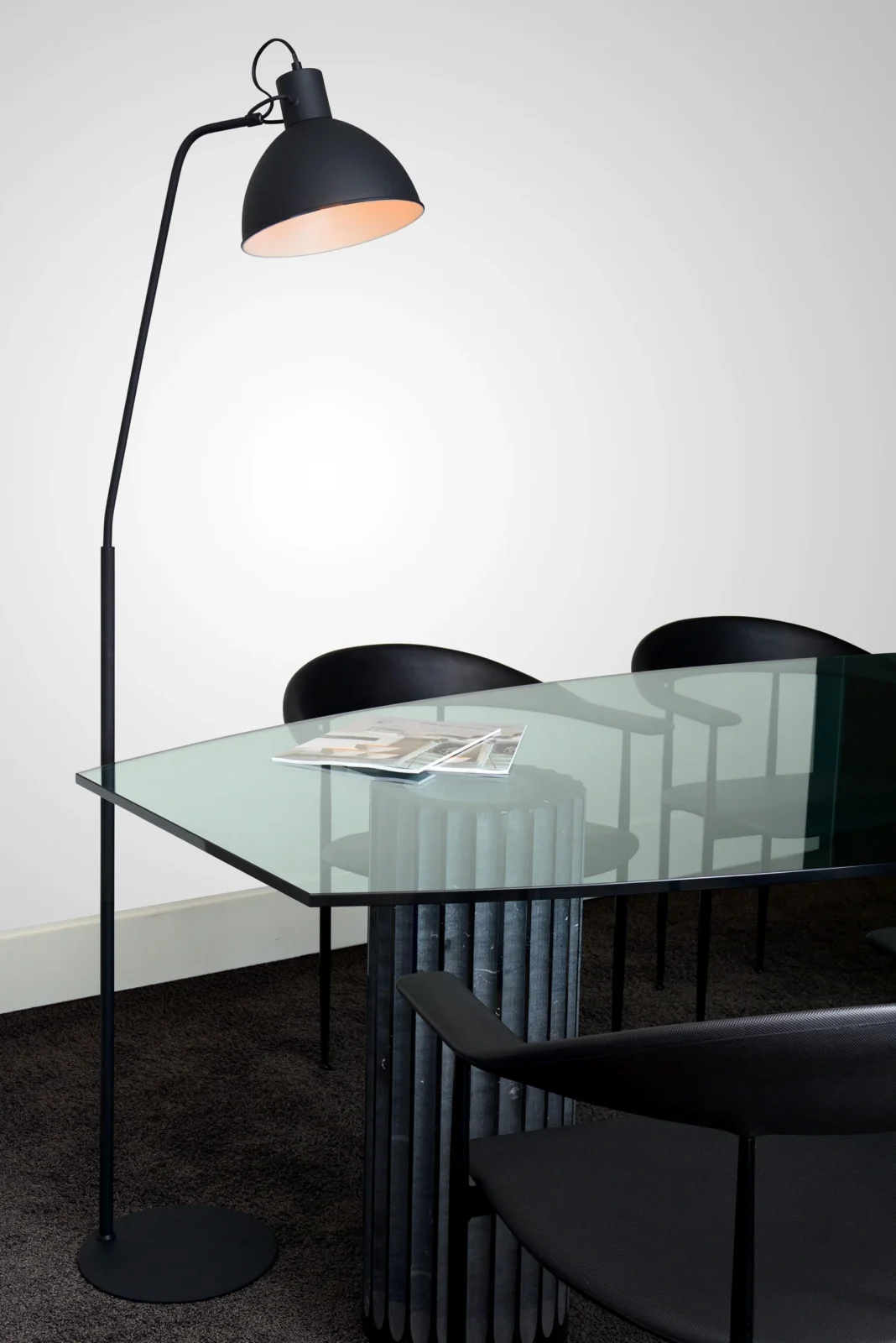 Lucide SHADI - Podlahovu00e1 lampa na u010du00edtanie - 1xE27 - u010cierna