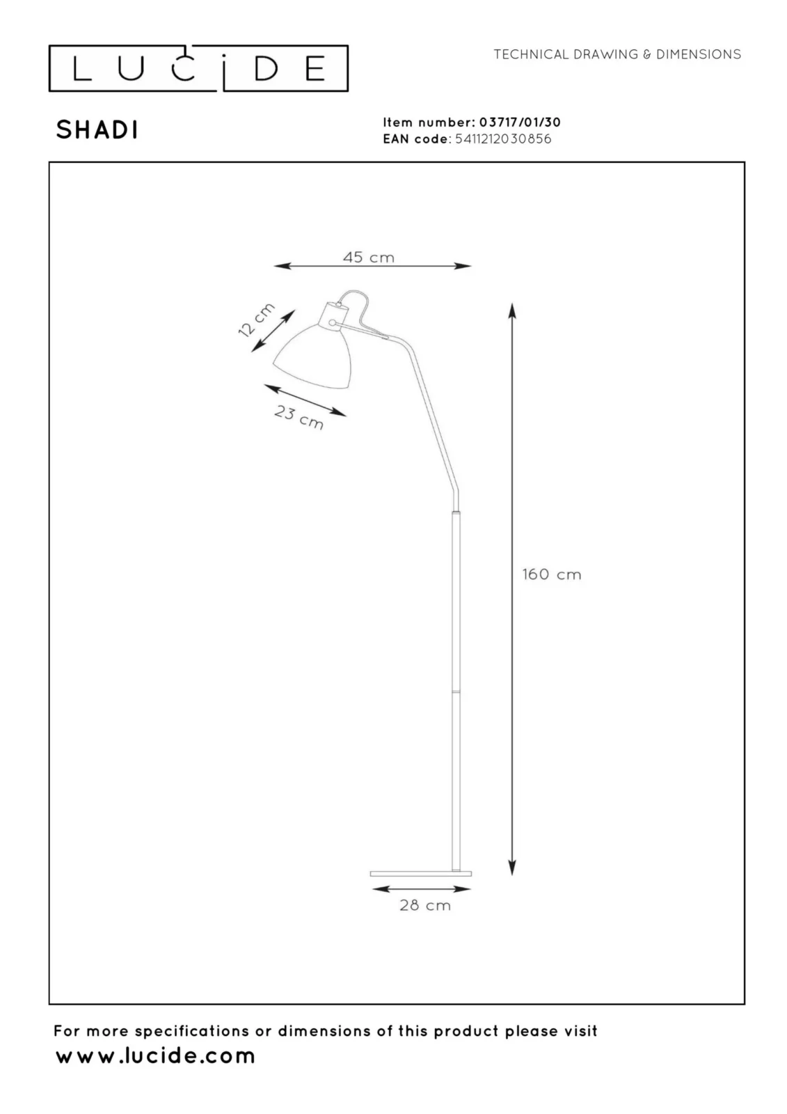 Lucide SHADI - Podlahovu00e1 lampa na u010du00edtanie - 1xE27 - u010cierna