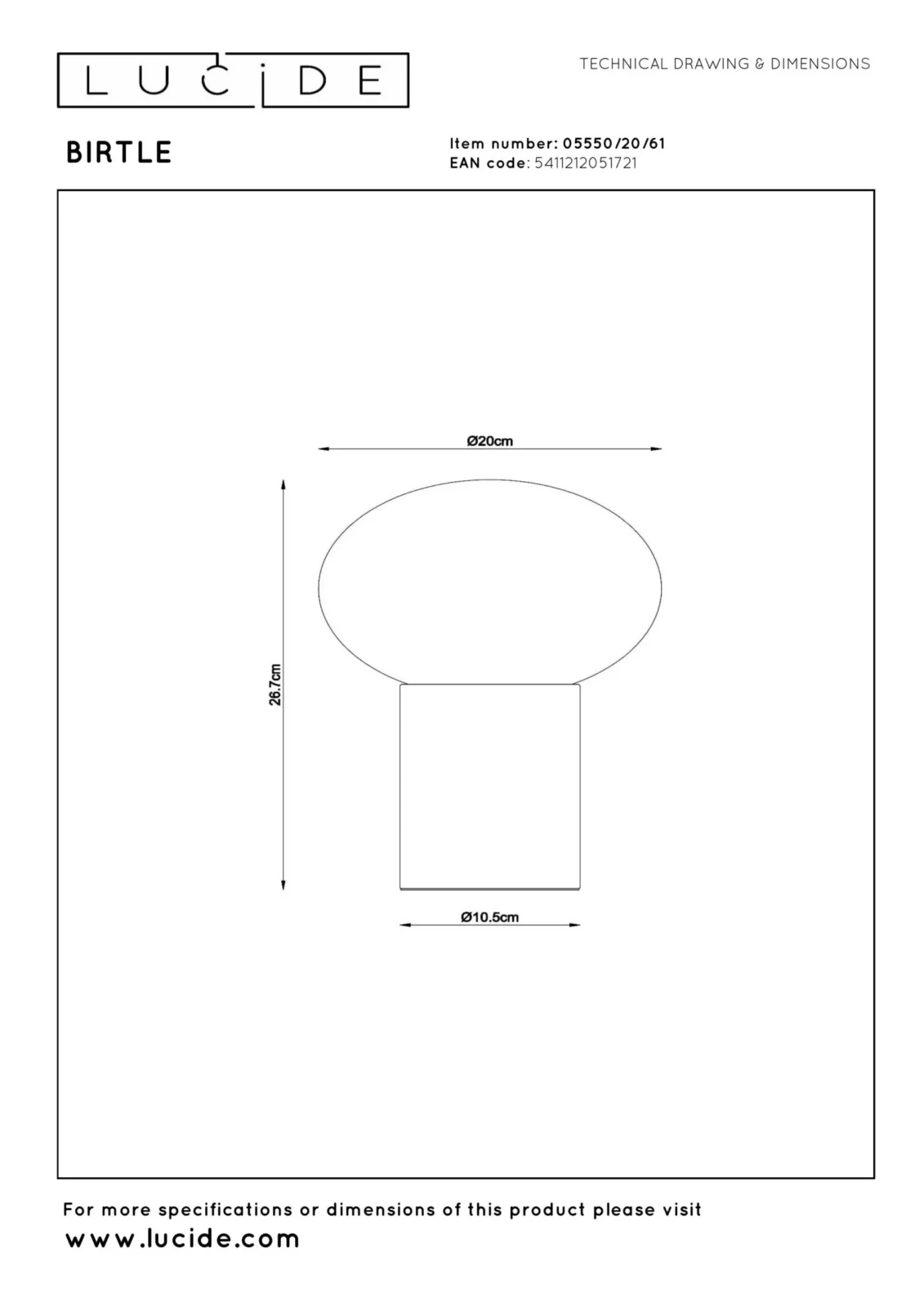Lucide BIRTLE - Stolnu00e1 lampa - 1xG9 - Opu00e1l
