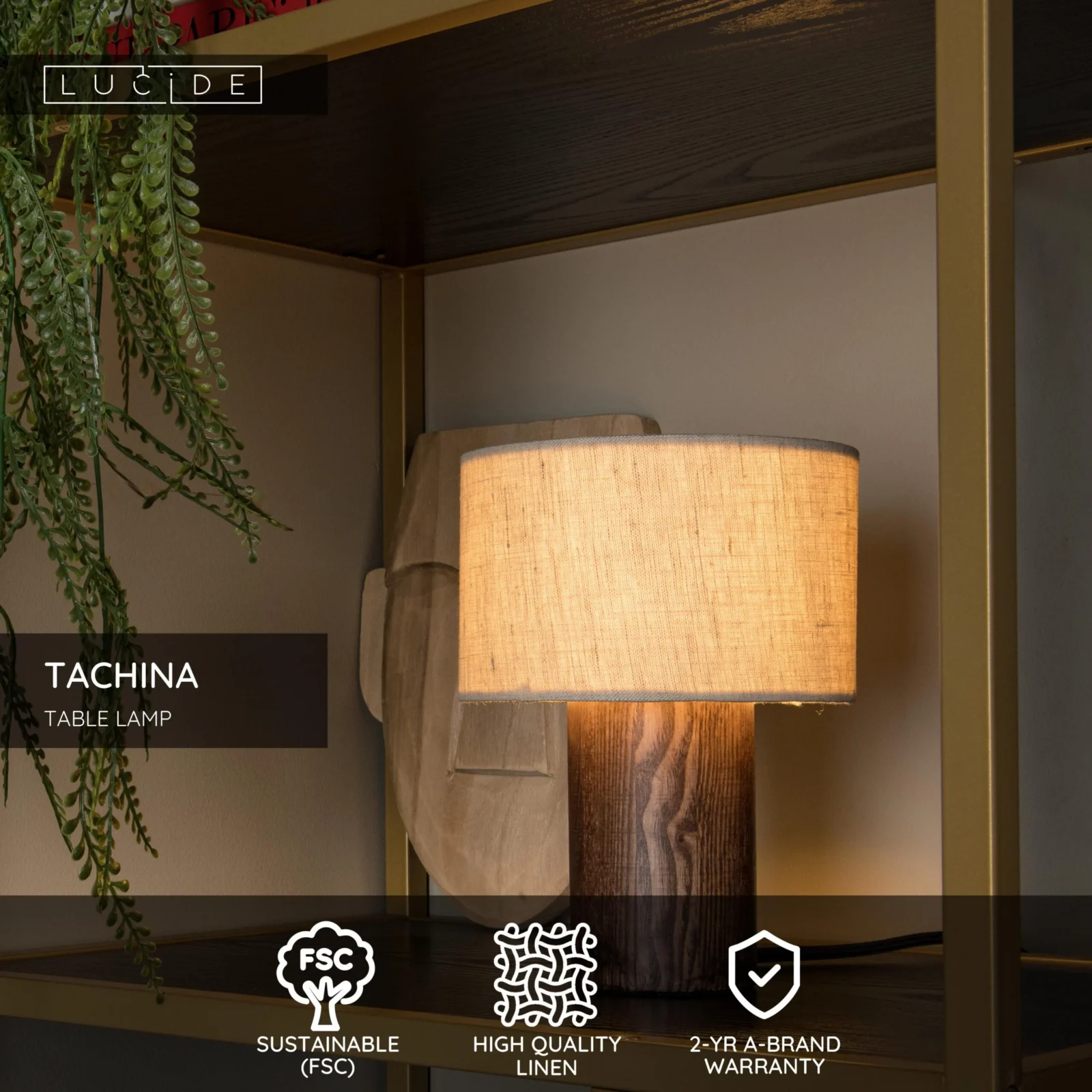 Lucide TACHINA - Stolnu00e1 lampa - 1xE14 - Pru00edrodnu00e1
