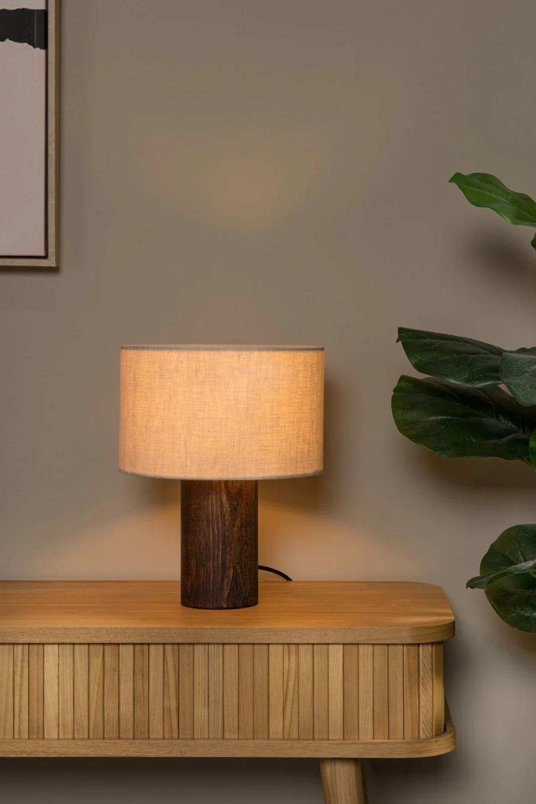 Lucide TACHINA - Stolnu00e1 lampa - 1xE27 - Prirodzenu00e1