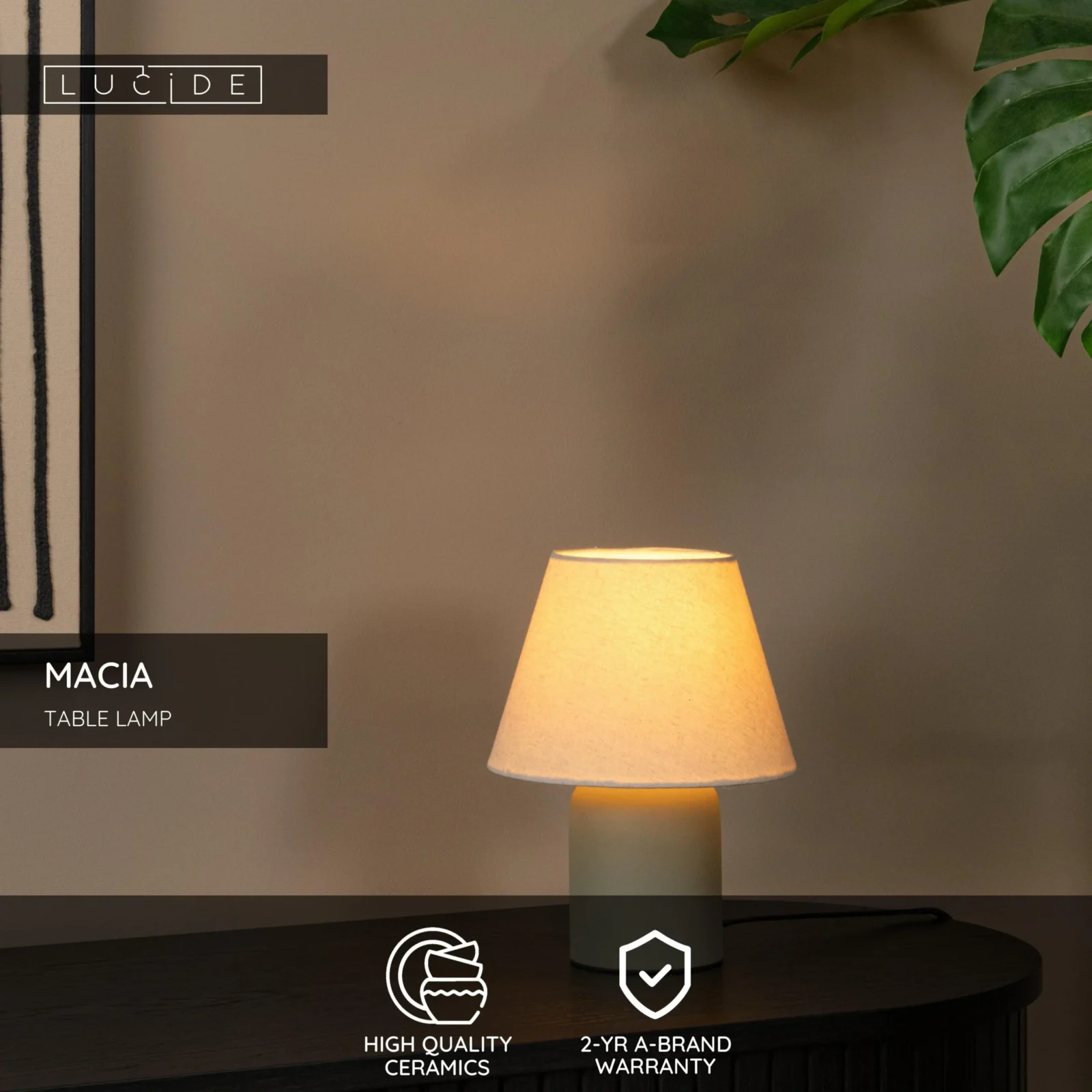 Lucide MACIA - Stolnu00e1 lampa - 1xE14 - Zelenu00e1