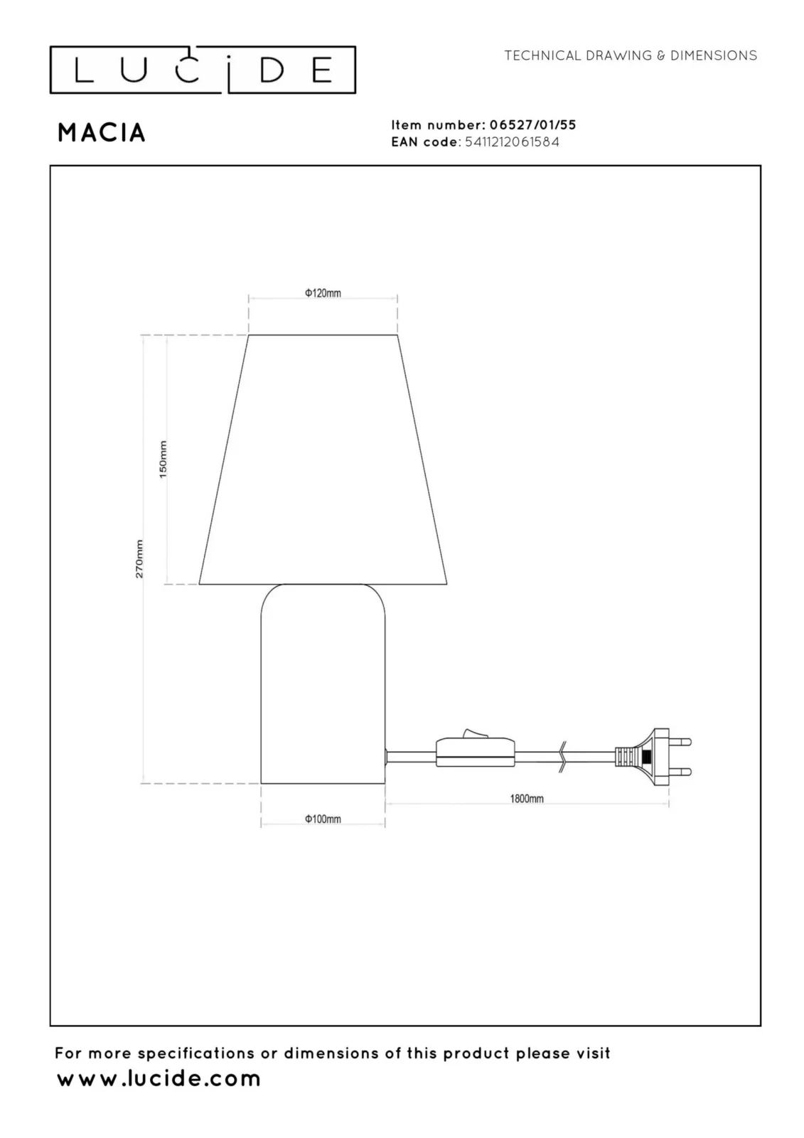Lucide MACIA - Stolnu00e1 lampa - 1xE14 - Terakota