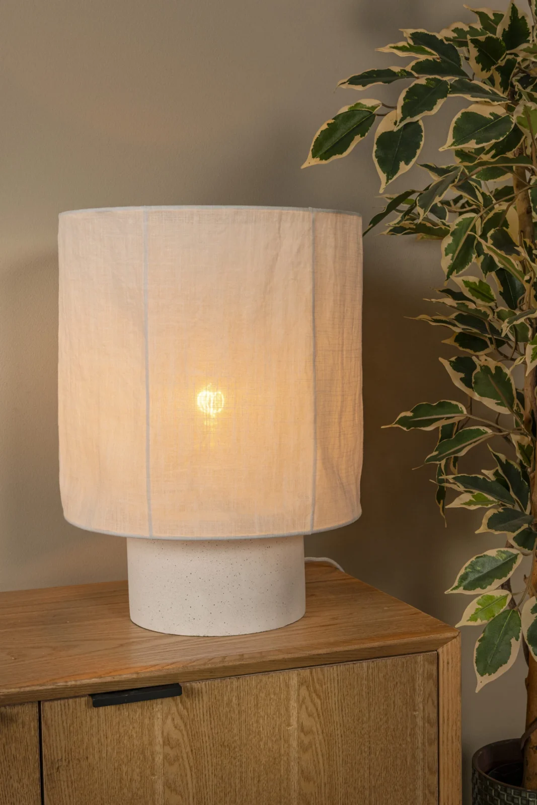 Lucide TISSAJA - Stolnu00e1 lampa - u00d8 30 cm - 1xE27 - biela | Essential