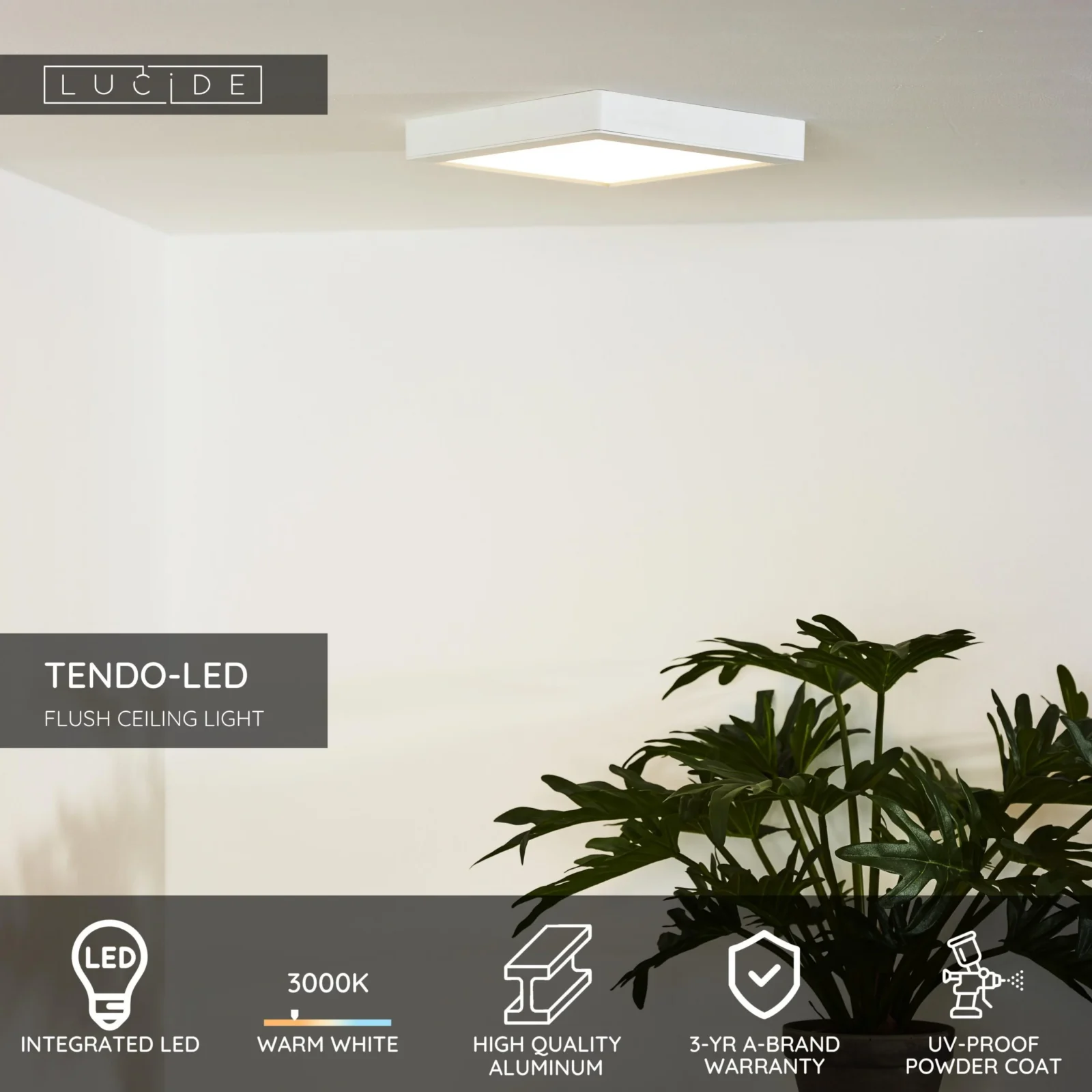 Lucide TENDO-LED - Zapustenu00e9 stropnu00e9 svetlo - LED - 1x18W 3000K - biela