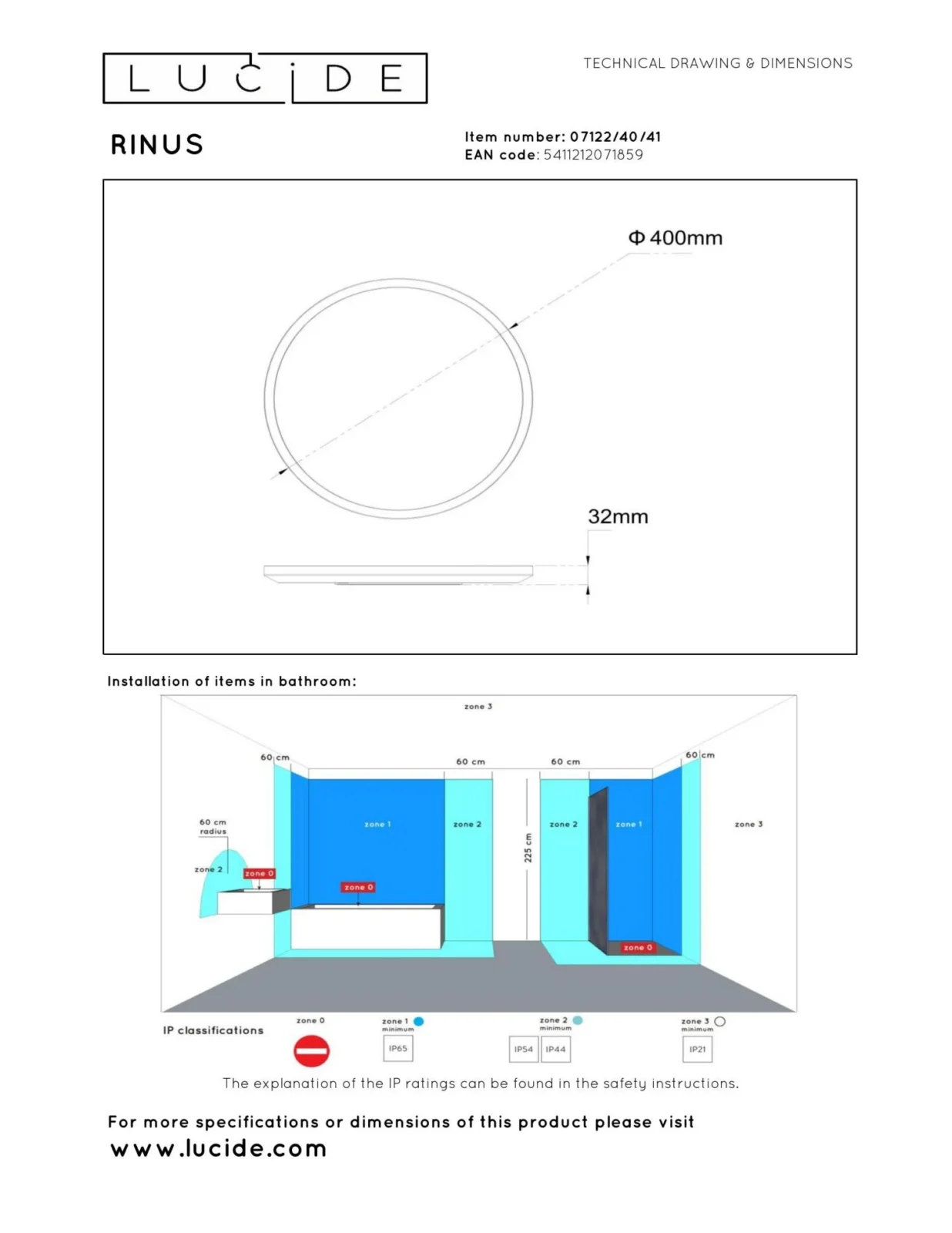 Lucide RINUS - Zapustenu00e9 stropnu00e9 svetlo Ku00fapeu013eu0148a - u00d8 40 cm - LED - CCT - 1x24W 2200K/3000K - IP44 - Opu00e1l - Essential