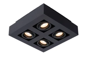 Lucide XIRAX - Stropnu00e9 reflektory - LED Slabu00e9 na teplu00e9 - GU10 - 4x5W 2200K/3000K - u010dierna
