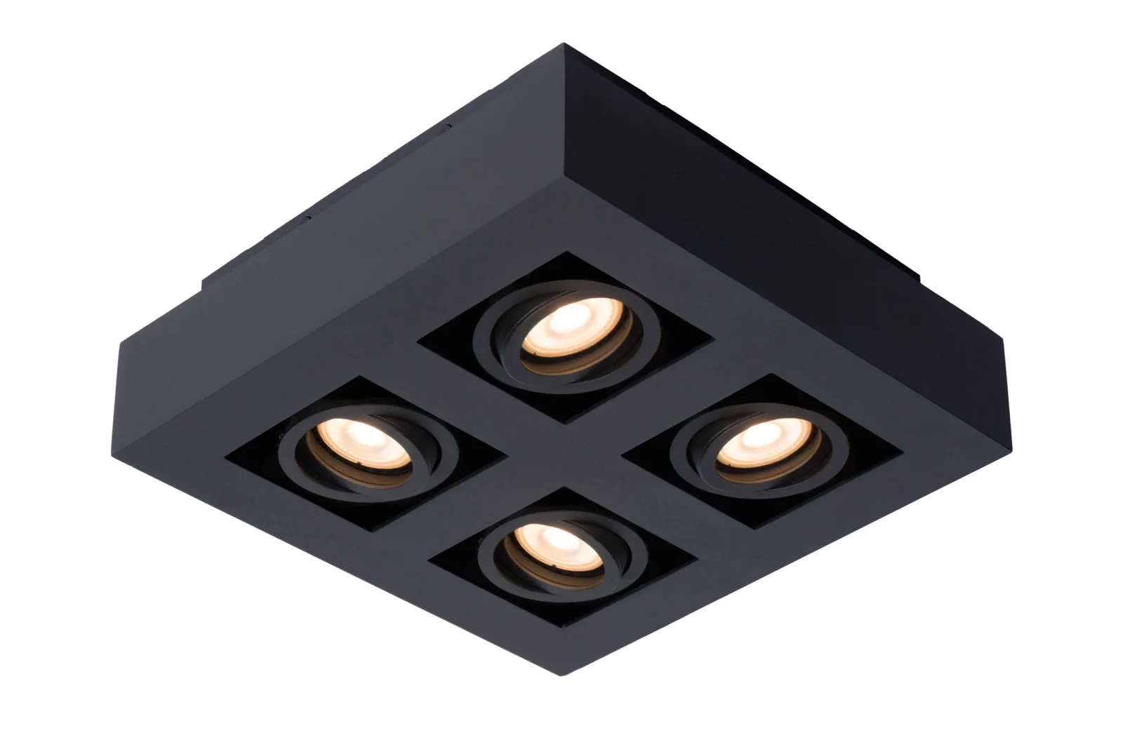 Lucide XIRAX - Stropnu00e9 reflektory - LED Slabu00e9 na teplu00e9 - GU10 - 4x5W 2200K/3000K - u010dierna