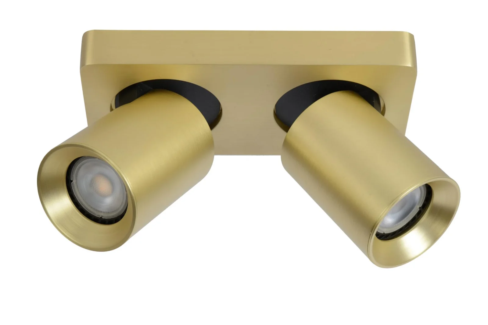 Lucide NIGEL - Stropnu00e9 reflektory - LED tlmenu00e9 po teplu00e9 - GU10 - 2x5W 2200K/3000K - Matt Gold / Brass