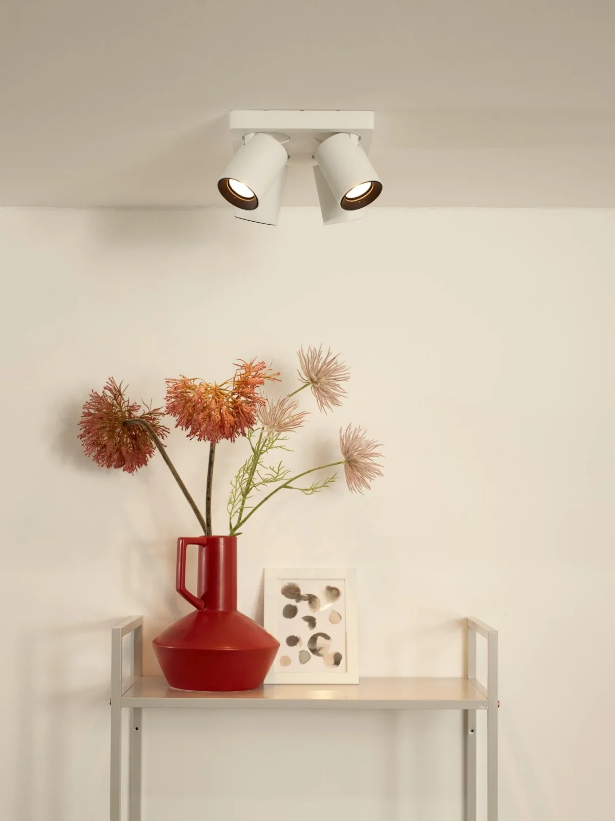Lucide NIGEL - Stropnu00e9 reflektory - LED Slabu00e9 po teplu00e9 - GU10 - 4x5W 2200K/3000K - biela