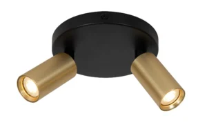 Lucide RITMO - Stropnu00e9 bodovu00e9 svietidlo - u00d8 15 cm - 2xGU10 (MR11) - Matt Gold / Brass