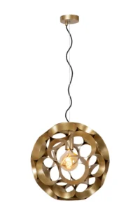 Lucide HANNELORE - Zu00e1vesnu00e9 svetlo - u00d8 40 cm - 1xE27 - Matt Gold / Brass
