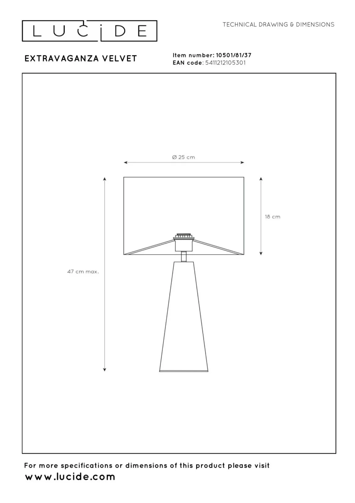 Lucide EXTRAVAGANZA VELVET - Stolnu00e1 lampa - u00d8 25 cm - 1xE27 - tyrkysovu00e1