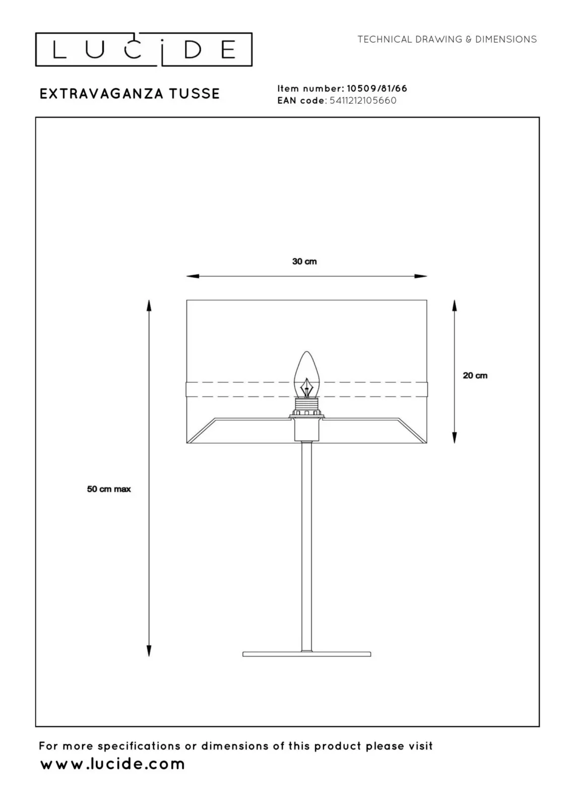 Lucide EXTRAVAGANZA TUSSE - Stolnu00e1 lampa - u00d8 30 cm - 1xE14 - Ruu017eovu00e1