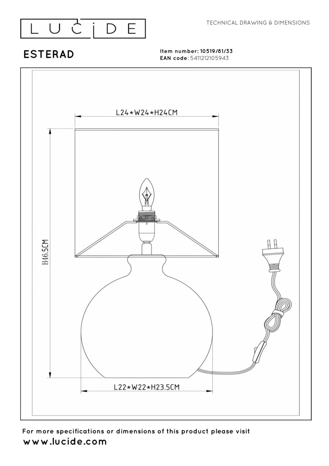 Lucide ESTERAD - Stolnu00e1 lampa - u00d8 24 cm - 1xE14 - Zelenu00e1