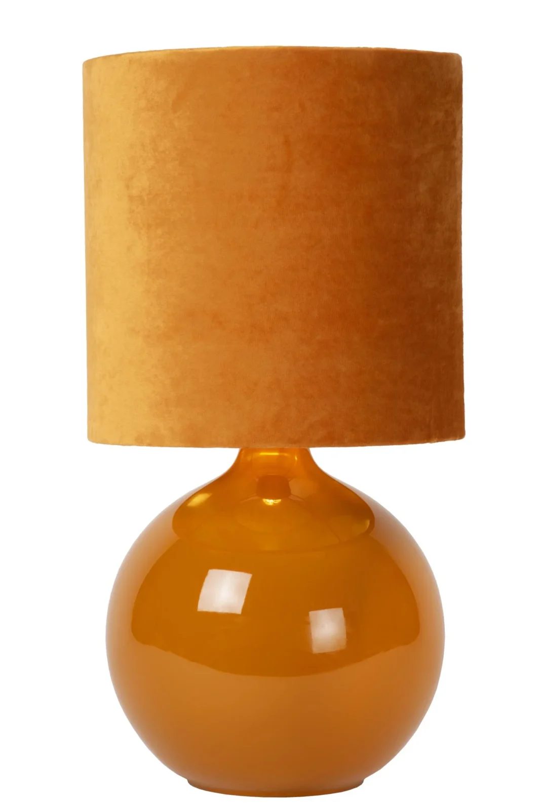 Lucide ESTERAD - Stolnu00e1 lampa - u00d8 24 cm - 1xE14 - Okrovu00e1 u017eltu00e1