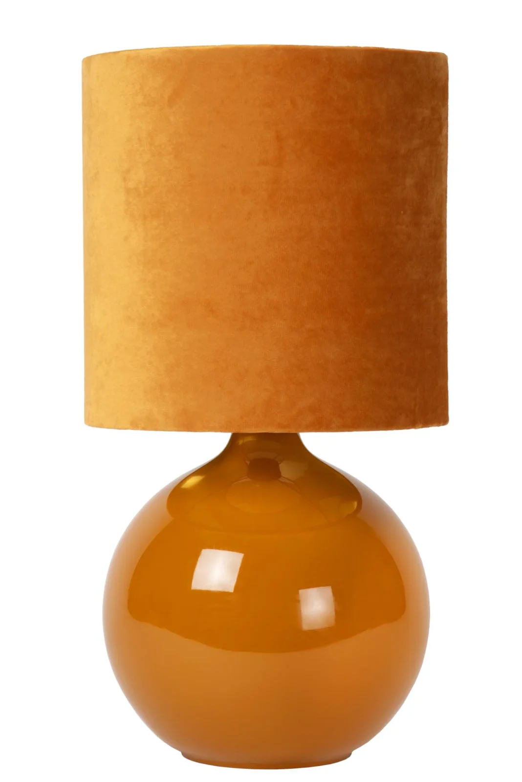 Lucide ESTERAD - Stolnu00e1 lampa - u00d8 24 cm - 1xE14 - Okrovu00e1 u017eltu00e1