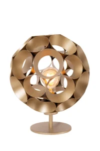 Lucide HANNELORE - Stolnu00e1 lampa - u00d8 25 cm - 1xE27 - Matt Gold / Brass