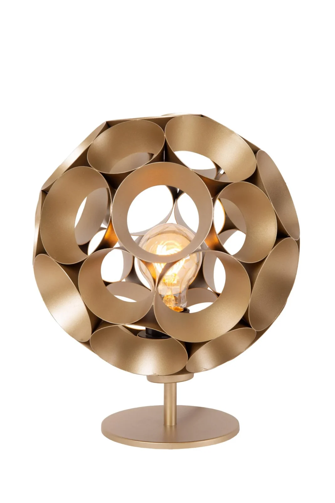 Lucide HANNELORE - Stolnu00e1 lampa - u00d8 25 cm - 1xE27 - Matt Gold / Brass