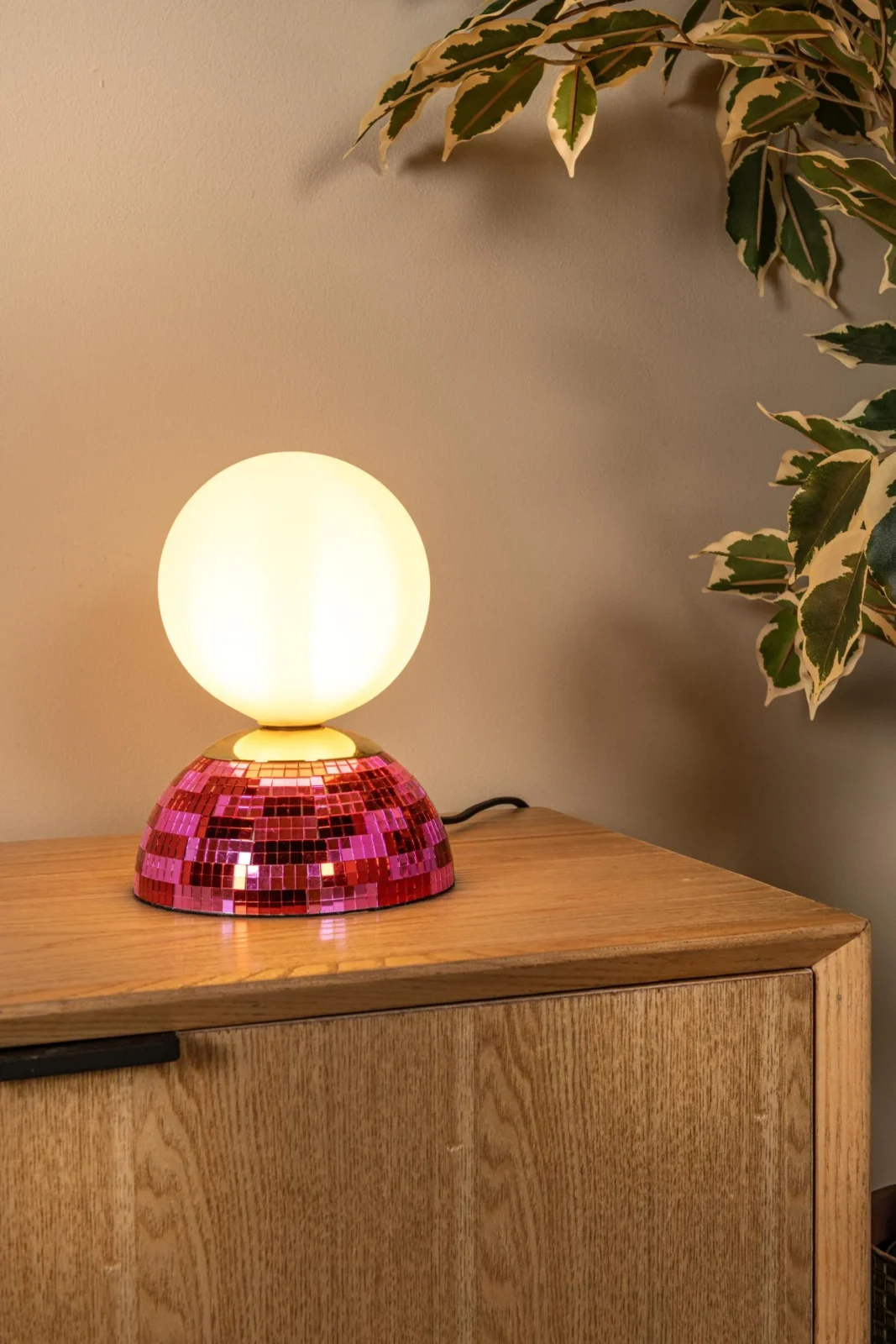 Lucide GLITZER - Stolnu00e1 lampa - u00d8 14 cm - 1xG9 - Ruu017eovu00e1 | Essential
