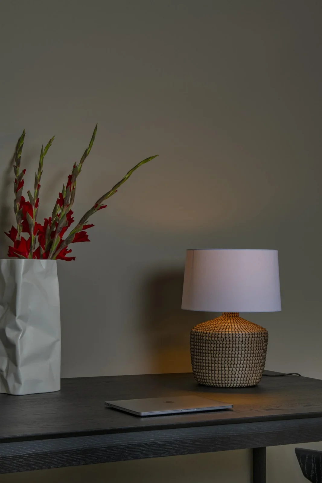 Lucide AMBALA - Stolnu00e1 lampa - u00d8 45 cm - 1xE27 - Prirodzenu00e1 | Pru00e9miovu00e9