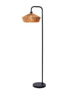 Lucide YUNKAI - Stojacia lampa - u00d8 40 cm - 1xE27 - prirodzenu00e1