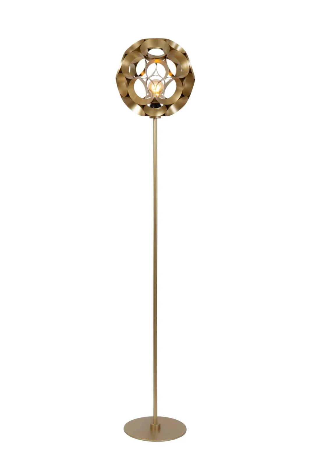 Lucide HANNELORE - Stojacia lampa - u00d8 30 cm - 1xE27 - Matt Gold / Mosadz
