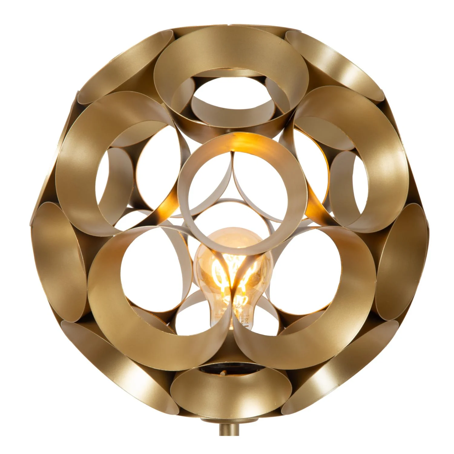 Lucide HANNELORE - Stojacia lampa - u00d8 30 cm - 1xE27 - Matt Gold / Mosadz