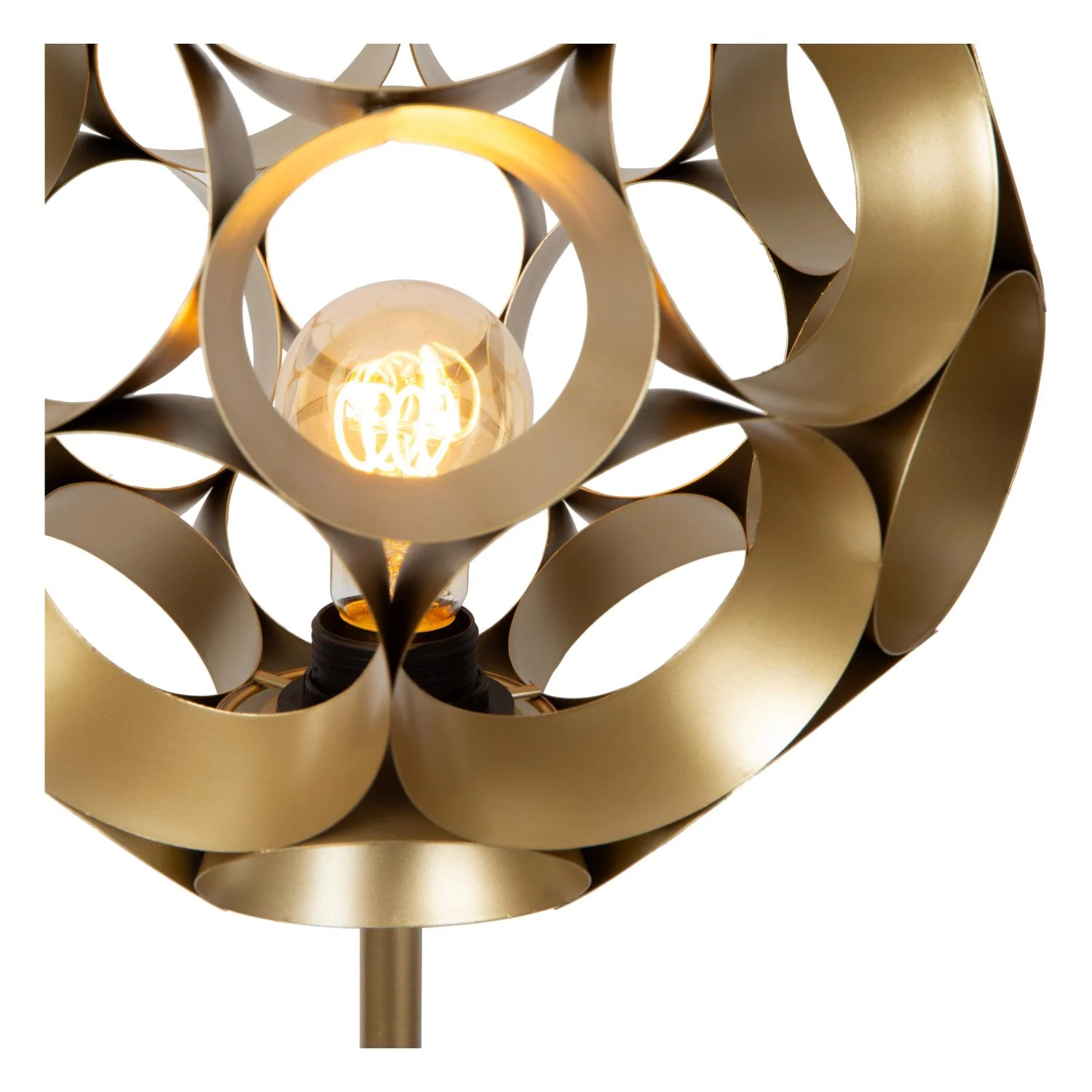 Lucide HANNELORE - Stojacia lampa - u00d8 30 cm - 1xE27 - Matt Gold / Mosadz