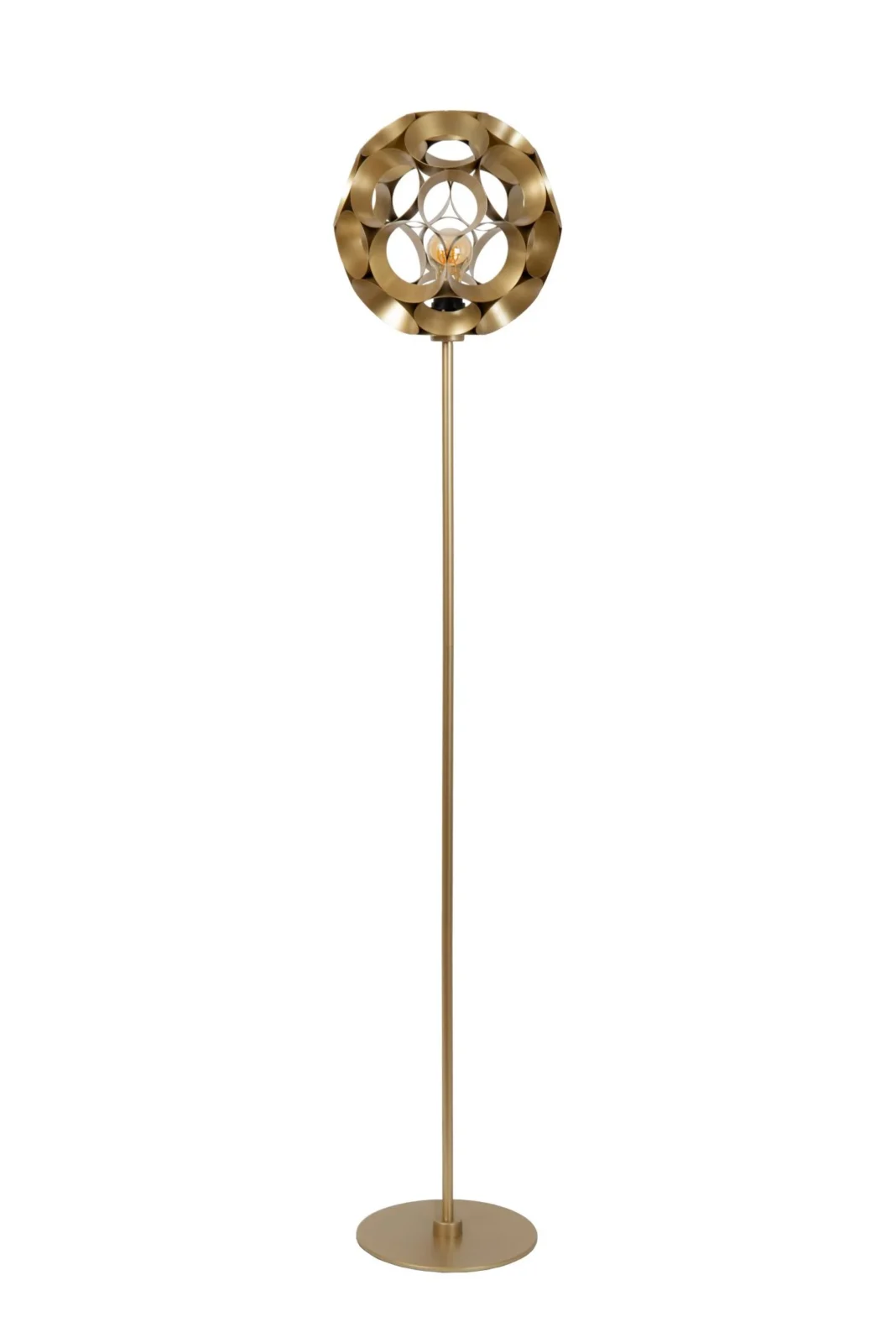 Lucide HANNELORE - Stojacia lampa - u00d8 30 cm - 1xE27 - Matt Gold / Mosadz