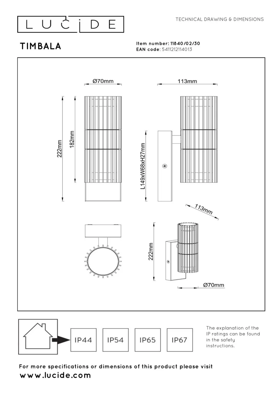 Lucide TIMBALA - Nu00e1stennu00e9 reflektory / Nu00e1stennu00e9 svetlo Vnu00fatornu00e9/Vonkaju0161ie - 2xGU10 - IP44 - u010cierne | Essential